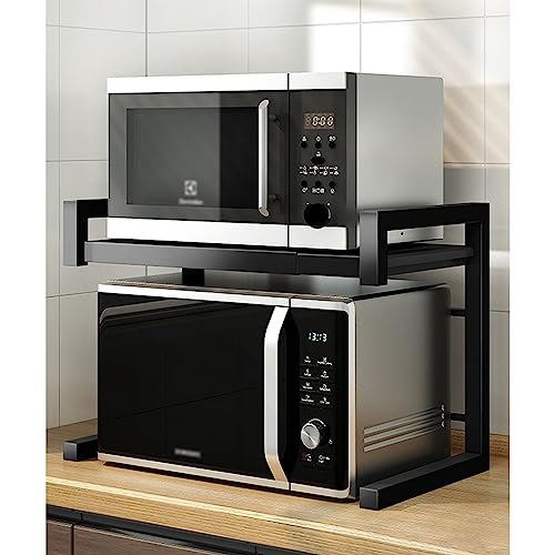 Support pour micro-ondes extensible : étagère de cuisine robuste pour gagner de la place au comptoir