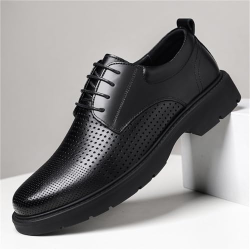 Men's Perforated Leather Dress Shoes Summer Breathable Hollow-Out Business Casual Oxfords for Office Work Sandals4
