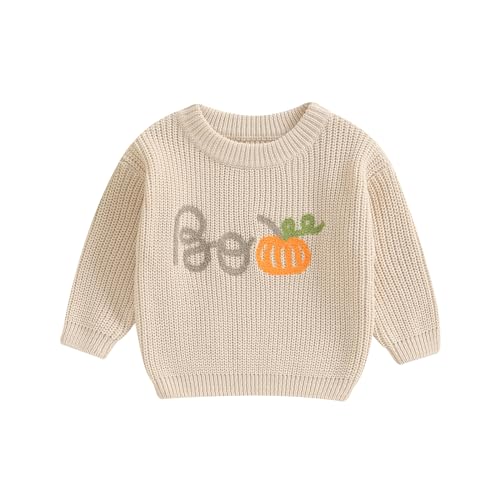 Baby Fall Winter Clothes Toddler Boy Girl Halloween Sweater Pumpkin Long Sleeve Crewneck Pullover Knit Sweatshirt