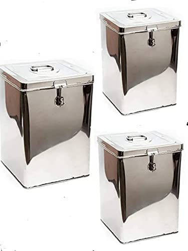 Image of SHREE SAI TRADERS Stainless Steel 5 kg 10 kg 15 Kg Dibba /Container for Storage rice suger
