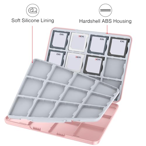 Image of HEIYING 3DS Card Case with 24 Precise Slots for DS 2DS 3DS Game Cards | Portable Game Cards Case, Hard ABS Shell with Soft Silicone Lining, Precise Card Slots,Magnetic Closure for Easy Access