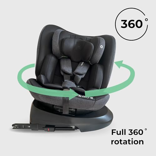 My Babiie MBCS200 360° Spin R129 Baby Car Seat – Top Tether, ISOFIX, Birth to 12yrs (40-150cm), i-Size, ERF, Group 0+/1/2/3, Rotating 360 Swivel - Black - Image 4