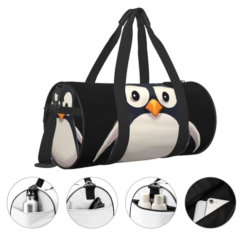 Sports Gym Bag for Women Men Travel Duffel Bag Tote Weekender Bag Cute Penguin Carry on Overnight Bag for Travel Swimming Fitness Workout Sports Duffle Bag3