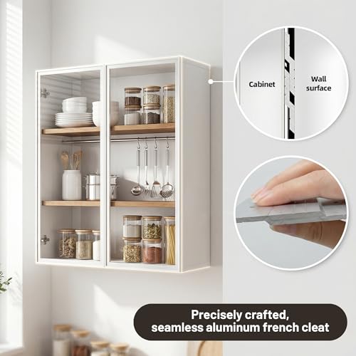 Image of French Cleat Wall Hanger 30 Inch, Heavy Duty Z Bar Mount 200 lbs, Smart Alignment Design, Mounting Hardware for Mirrors, Cabinets, Shelves & Headboards