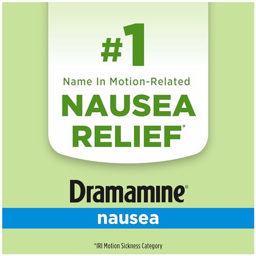 Image of Dramamine Nausea Relief, with Meclizine HCl for Long-Lasting Relief of Nausea, Vomiting & Dizziness, 20 Tablets
