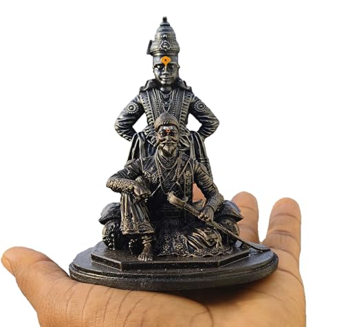 Image of Resin Chatrapati Shivaji Maharaj And Vitthal Maharaj Statue In 5 Inches, Best Idol For Car Dashboard