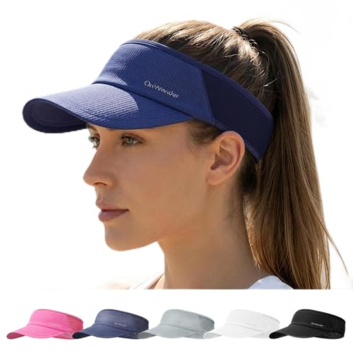 Image of Sport Sun Visor Hat for Women Men - Lightweight Stretchy Polyester Spandex Quick Dry Sweatband Wrinkle Resistant
