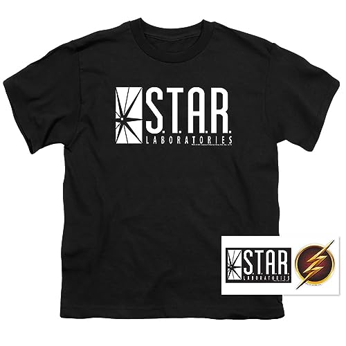 Popfunk Classic Juvenile Flash Star Labs Superhero S.T.A.R. Laboratories T Shirt & Stickers2