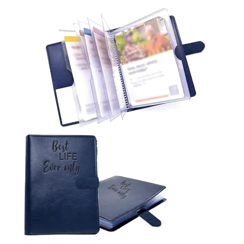 JW Ministry Organizer Leather Tract Holder Jehovah Witness Field Service Supplies JW Tract Holders for Ministry Pioneer Gift JW Gifts Ministry Folder Organizer (Navy Blue MINI)