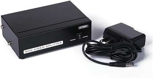 Miniatura 6 de AuviPal 4-Port (1 Entrada 4 Salidas) BNC Video Splitter Box Coaxial Distribuidor Amplificador para Sistema de Monitoreo de Video Cámara de Seguridad