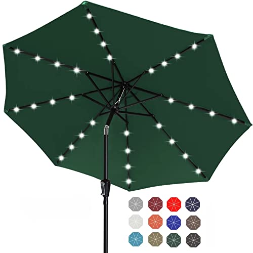 Image of ABCCANOPY 10FT Durable Solar Led Patio Umbrellas with 32LED Lights (Green)