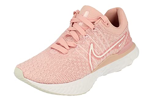 Nike W React Infinity Run FK 3, Zapatillas de Running para Mujer, Esmalte Rosa Blanco Rosa Espuma 600, 38 EU