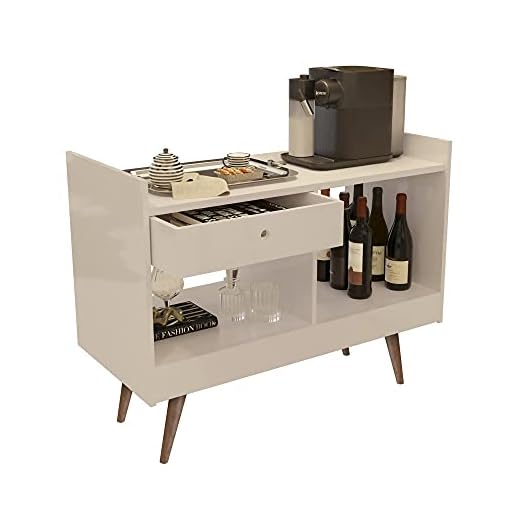 Aparador Bar 4064 Pé Madeira Gaveta Abertura Ambos os Lados