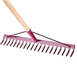 Heavy-Duty Garden Rake with Stiffened Steel Head and Comfortable Handle - for Levelling Soil, Raking Stones, Bark and Gravel, Clearing Leaves and Grass, Lawn and Allotment Maintenance (59 cm / 23")