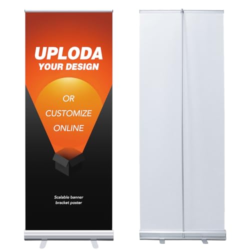 ZORUMOI Custom Retractable Banner And Signs Personalized Customize Banner Stand for Business Trade Shows Stores Advertising and Promotion 24''x63
