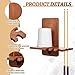 Geelin Wall Mounted Pool Accessory, Solid Wood Cue Stick Claw Holder & Cone Chalk Holder 2-in-1, for Home Billiard Room & Commercial Pool Hall(Brown,Classic Style)