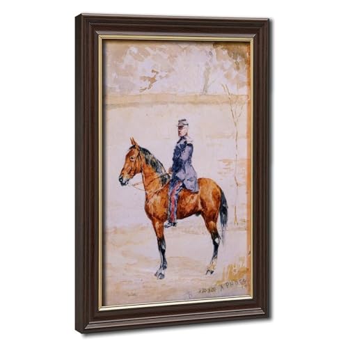 Impression sur toile Henri de Toulouse Lautrec The General at The River tableau mural 20x30 cm