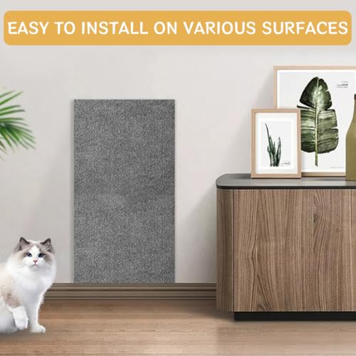 Image of Qpets Self-Adhesive Cat Scratch Guard - Cut-to-Fit Protective Mat for Sofa, Walls & Furniture Durable Scratcher Pad with Removable Tape, Invisible Corner Protector for Renters (30cm x 1m Roll)