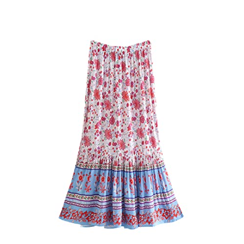 Jupe d'été à taille élastique vêtement fleuri femme taille 36