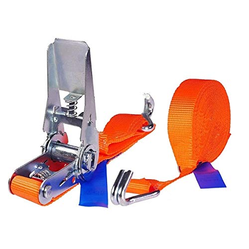 4 Stück 2000kg 6m Spanngurte mit Ratsche 2 teilig zweiteilig mit Haken Ratschengurt Zurrgurte orange 35mm 2000 daN 2t… – Bild 3