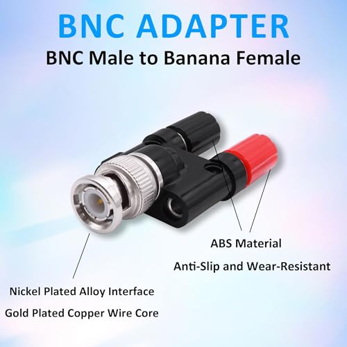 Adaptador BNC macho a doble banana hembra 2 piezas miniatura 4