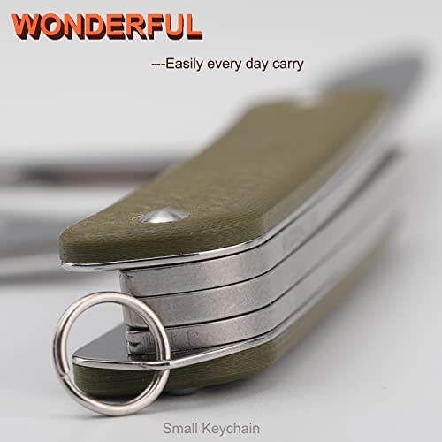 Image of Ruike Small Keychain Knife for Men,Women Gifts,5 in1 Multitool, 12C27 Steel,Mini EDC Tactical Folding Pocket Knives Camping Key Tool,Multifunction,Scissors,Screwdriver,Bottle Opener,Cute Outdoor Gear