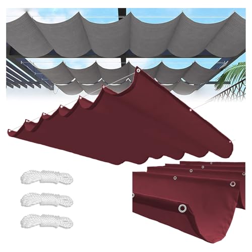 Voile d'ombrage rétractable rouge pour protéger votre terrasse du soleil - 2