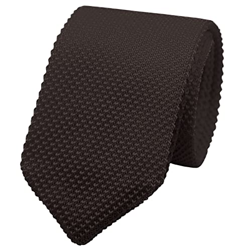 Image of Mantieqingway Pointed Knit Ties for Men Pure Color 2.76'' Skinny Neck Tie Formal Business Knitted Tie for Daily Wedding Party