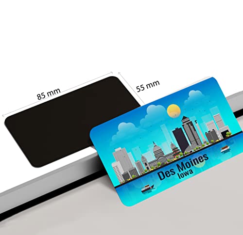 Image of dhcrafts Rectangular Rubber Fridge Magnet /Magnetic Card Blue Lowa Des Moines Design Pack of 1 (8.6cm x 5.4cm)