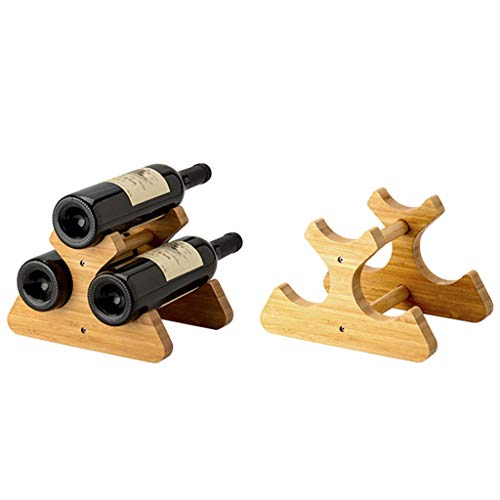 Soporte para botellas de vino de bambú para encimera miniatura 3