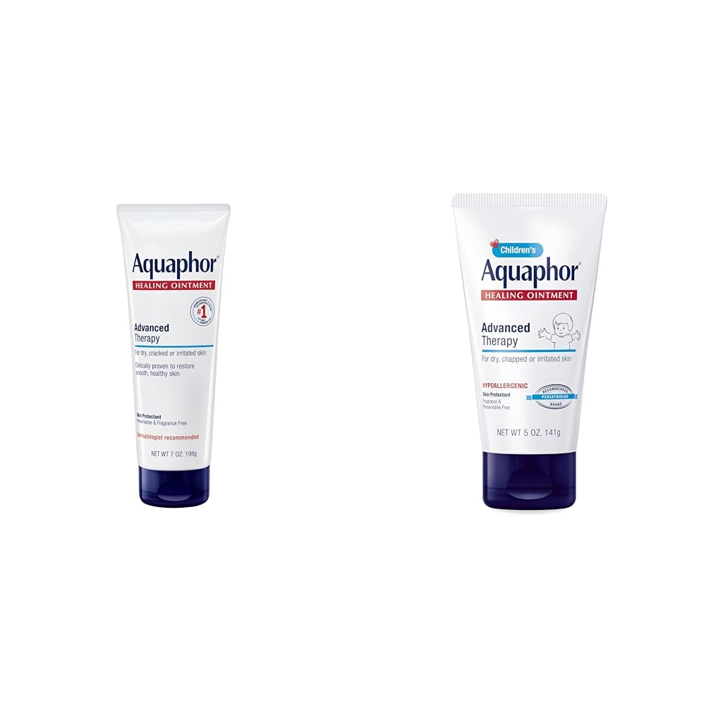 Aquaphor Healing Ointment 7 oz. and Children's Healing Ointment 5 oz. Tubes - Dry Skin Moisturizer and Protectant