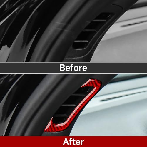 Image of A Pillar Air Vent Decals for 2011-2020 Dodge Durango / 2011-2021 Jeep Grand Cherokee WK2 Accessories Carbon Fiber Interior Stickers, Red