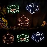 Photo Gallery pendenti per casa rustica di halloween, confezione da 3, luci colorate accese, zucca e testa, per decorare pareti, porte e finestre, interni ed esterni. halloween autumn decoration (white, 30x25cm) Photo Gallery pendenti per casa rustica di halloween, confezione da 3, luci colorate accese, zucca e testa, per decorare pareti, porte e finestre, interni ed esterni. halloween autumn decoration (white, 30x25cm)