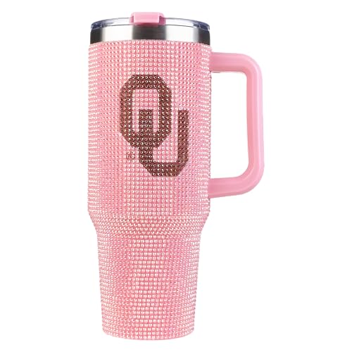 Image of The Memory Company Officially Licensed 40oz Pink Bling Game Day Tumbler, University of Oklahoma