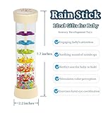 Oneshow Wooden Rain Stick Baby Toys, Montessori Sensory Rainmaker Rattle for Babies 6-12 Months, Musical Developmental Toy with Soothing Rain Sounds, Wooden Shaker Gift for Toddlers 1 Year Old - 7.7"