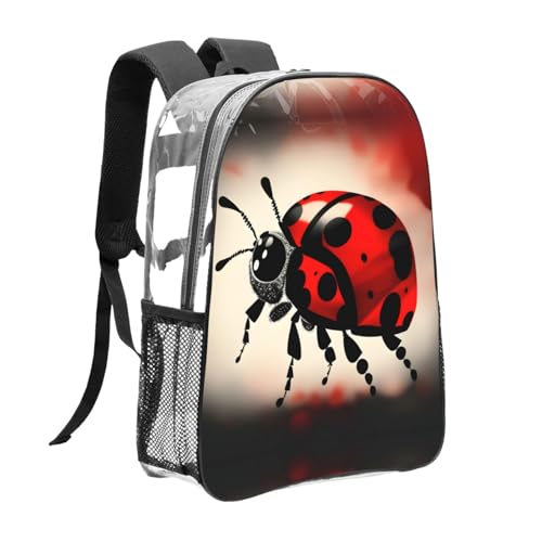 Sac à dos transparent Art Ladybug Tracks noir de taille unique - 3