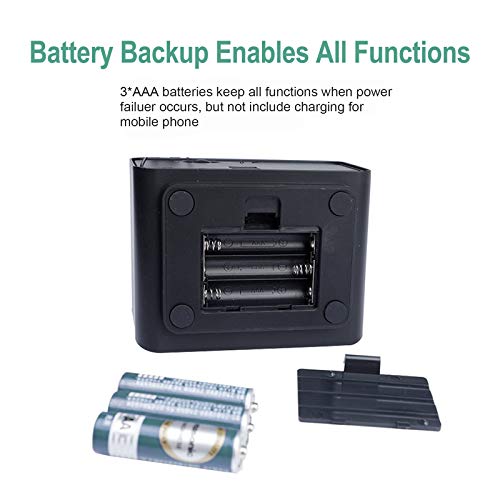 Dgsciency Alarm Clock Radio For Bedroom, Large Lcd Digital Clock With Dual Usb Charger, Brightness Dimmer, Temperature Display, Dual Alarms, Adjustable Alarm Volume, Snooze, Battery Backup #TOP6