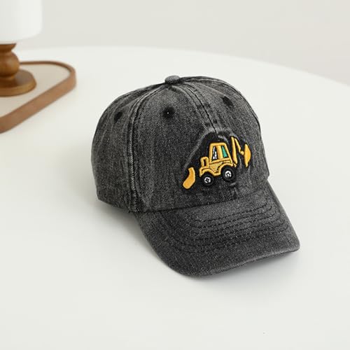 Toddler Sun Hat Cute Cartoon Truck Embroidered Baby Boys Girls Denim Baseball Caps Kids Spring Summer Hats3
