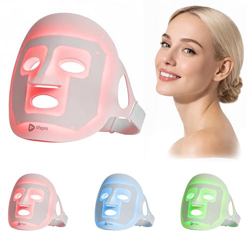 Image of LifePro Red Light Therapy Mask -Revitaglow Infrared Red Light Therapy For Face - 52 Triple Chip LED Mask with 3 Modes - Daily Skin Wellness and Comfort