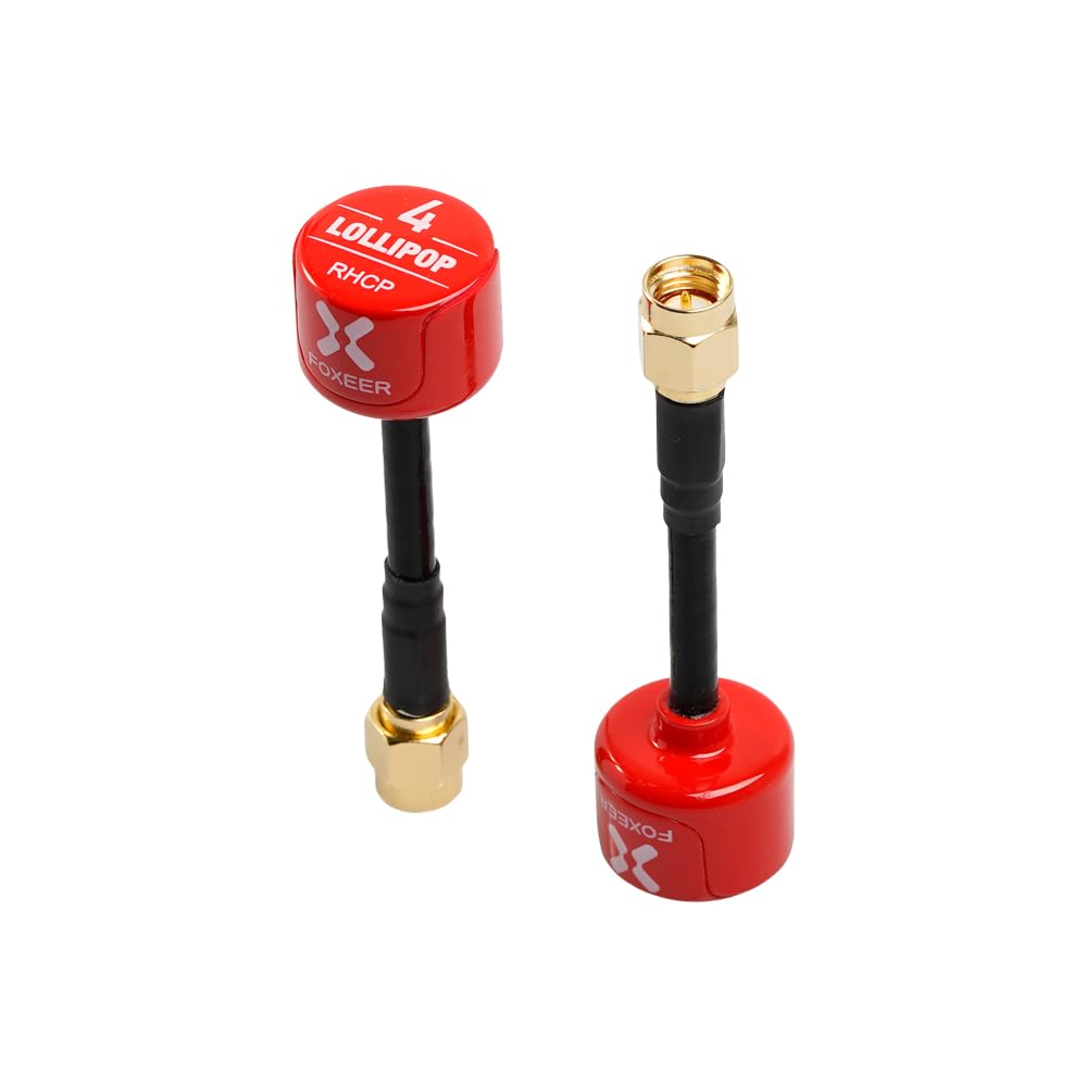 2 antenas FOXEER FPV Lollipop 4 versión actualizada 5.7GHz RHCP 2.5Dbi SMA para FPV Racing Drone Fatshark Goggles TX RX