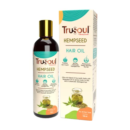TruSoul By Baidyanath Hair Growth & Deep Nourish Hair Oil | With Ultra Rich Blend of Hemp Seed, Sunflower, Argan,Jojoba, Grape Seed & Almond - For All Hair Types (100 ml)