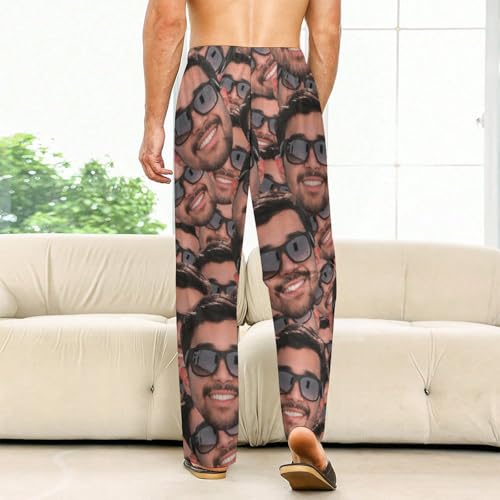 Custom Men's Pajama Pants Personalized Pj Pants Women with Photo Face Text Bottoms Sleepwear Funny Pajamas Gifts4