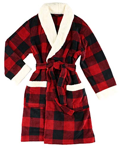 Lazy One Moose Plaid Ultra-Cozy Bathrobes for Women (L/XL)