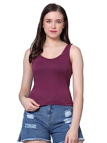 Image of Aimly Women's Regular Fit Sleeveless Cotton Camisole Slip Spaghetti | Combo Pack of 3