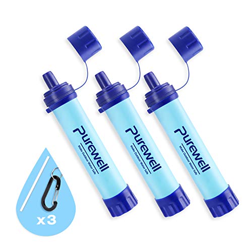 Purewell Outdoor Water Filter Personal Water Filtration Straw Emergency Survival Gear Water Purifier For Camping Hiking Climbing Backpacking #TOP10