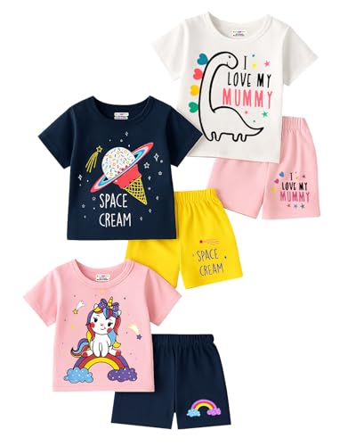 Image of Kuchipoo Girls Regular Fit Cotton T-Shirts and Shorts Set
