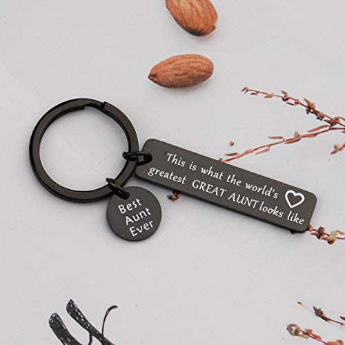Image of CENWA Aunt Gift Aunt Jewelry Best Aunt Ever This is What The World's Greatest Great Aunt Looks Like Keychain Gift