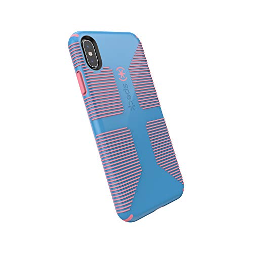Speck Products iPhone Xs Max Case, CandyShell Grip, Azure Blue/Melon Pink