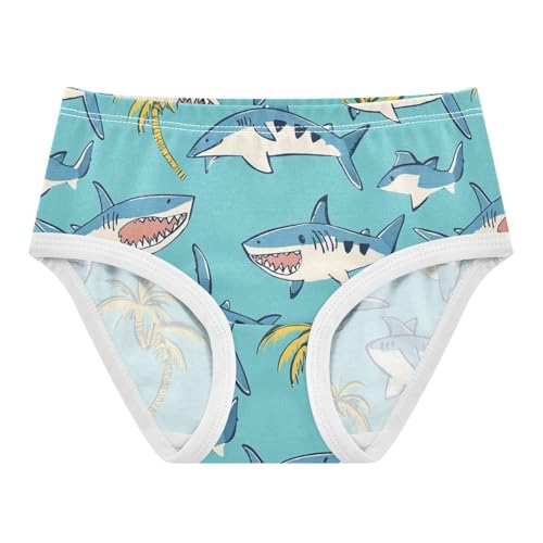 Wusikd Cute Shark Girls' Underwear Cotton Palm Tree Girls Briefs Soft Toddler Underwear 2T