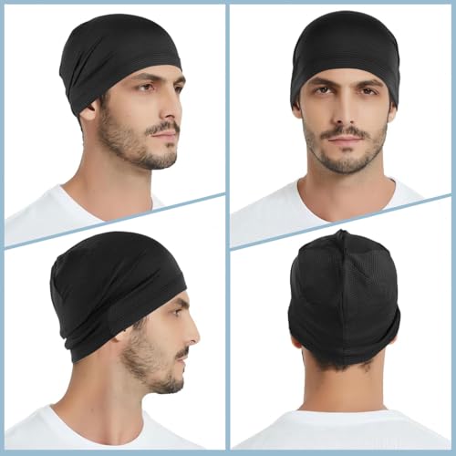 WTACTFUL 1Pack / 2 Pack Cooling Skull Caps for Men & Women - Breathable 3D Mesh Running Caps for Cycling,Workout, Gym & Summer